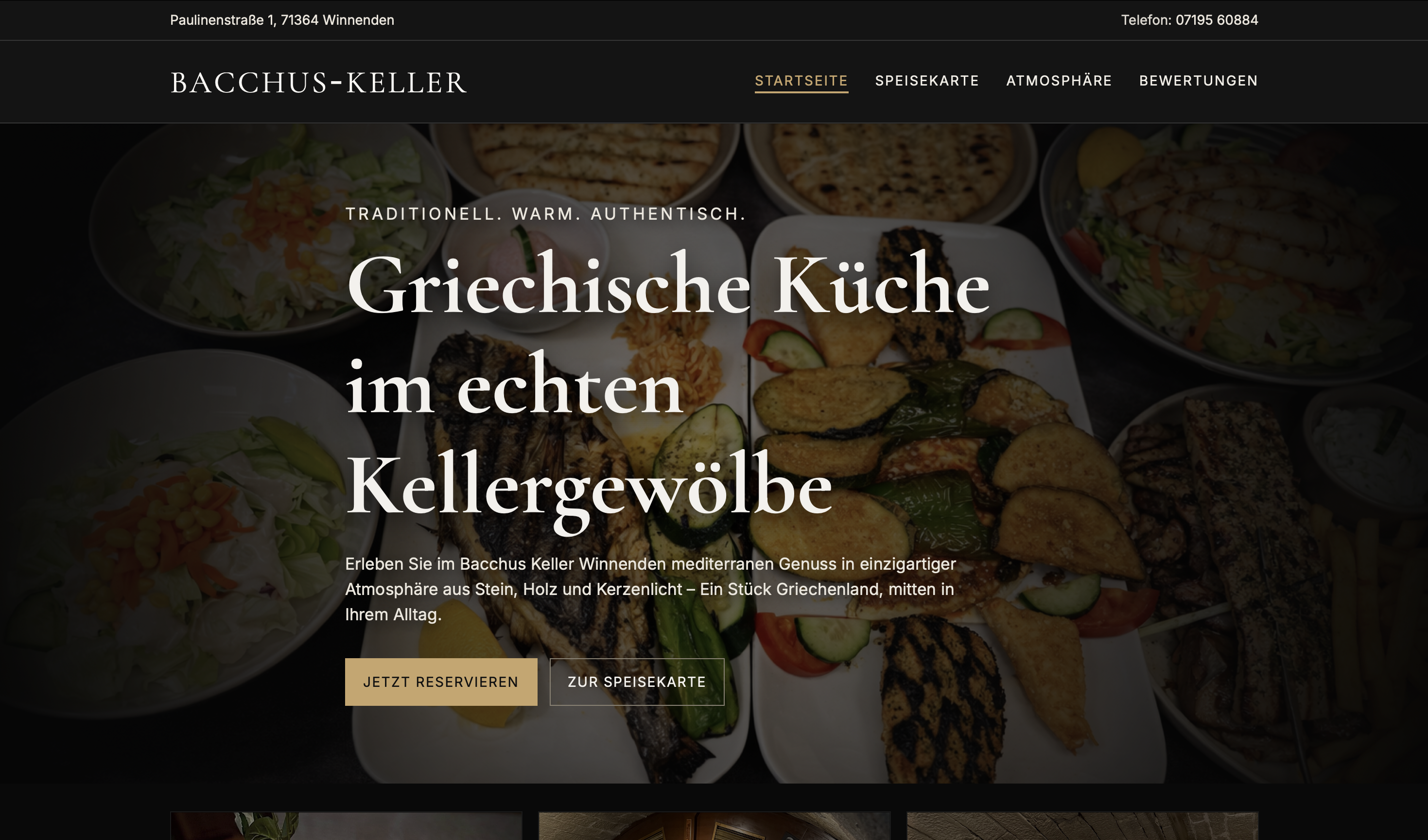 Website Bacchus Keller Winnenden – Startseite